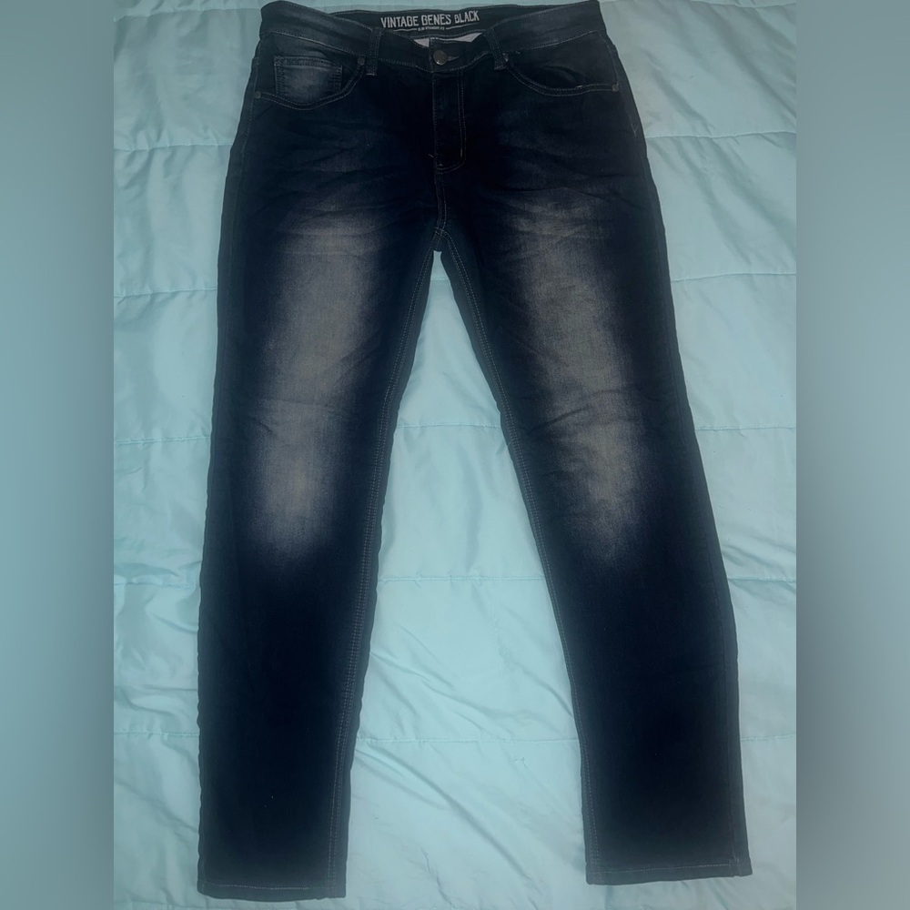 Blue Slim Straight fit Jeans with Faded Effect
